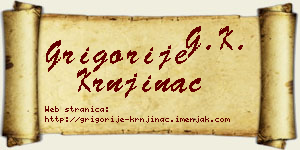 Grigorije Krnjinac vizit kartica